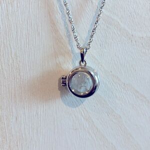 Clear Dome Locket Reversible Silver Necklace​​